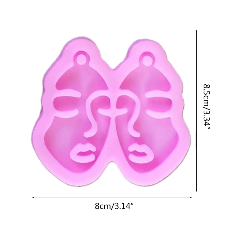 

Crystal Epoxy Resin Mold Beauty Face Keychain Pendant Silicone Mould DIY Crafts Decorations Making Tool