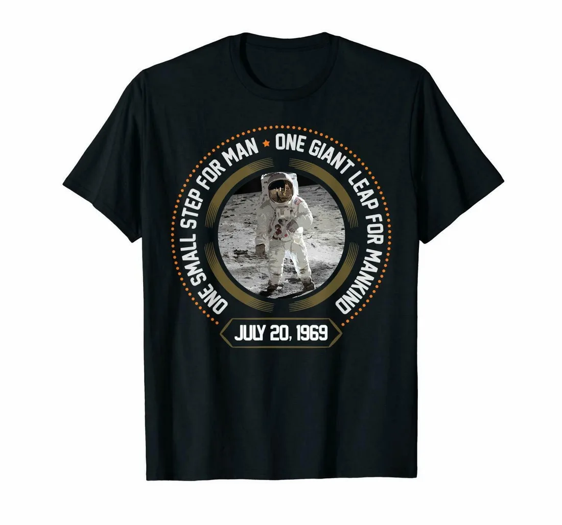 

Black Apollo 11 50th Anniversary Moon Landing 1969-2019 Tops Tee T Shirt 100% Cotton T-Shirt New Unisex Funny