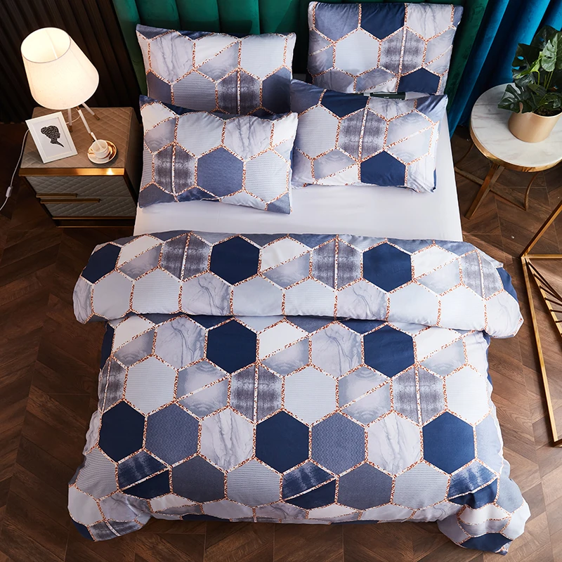 Geometry King Size Bedding Set Diamond Queen Duvet Cover For Double Bed QW18#
