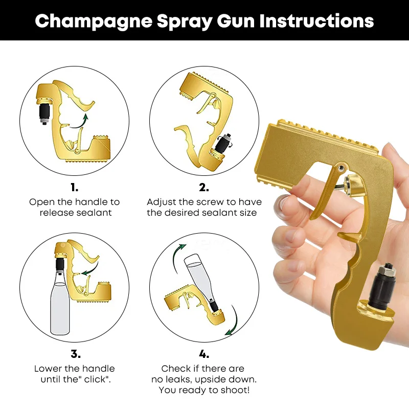 

6 Colors Champagne Wine Sprayer Champagne Squirt Gun Shoot 30 Feet Away Magic Wine Decanter Party Bar Drinking Game Artifact