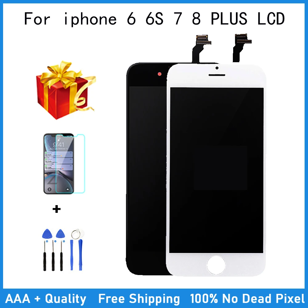 ЖК экран AAA ++ без битых пикселей для iPhone 7 6s 6 8 Plus дисплей 3D сенсорный дигитайзер в
