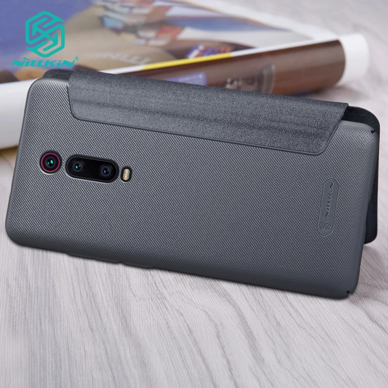 black gray Кожаный чехол Nillkin для Xiao mi Red mi K20/K20 Pro/mi 9T Pro Sparkle PU+ жесткий пластиковый флип-чехол супертонкий Чехол для мобильного телефона s - Цвет: black gray