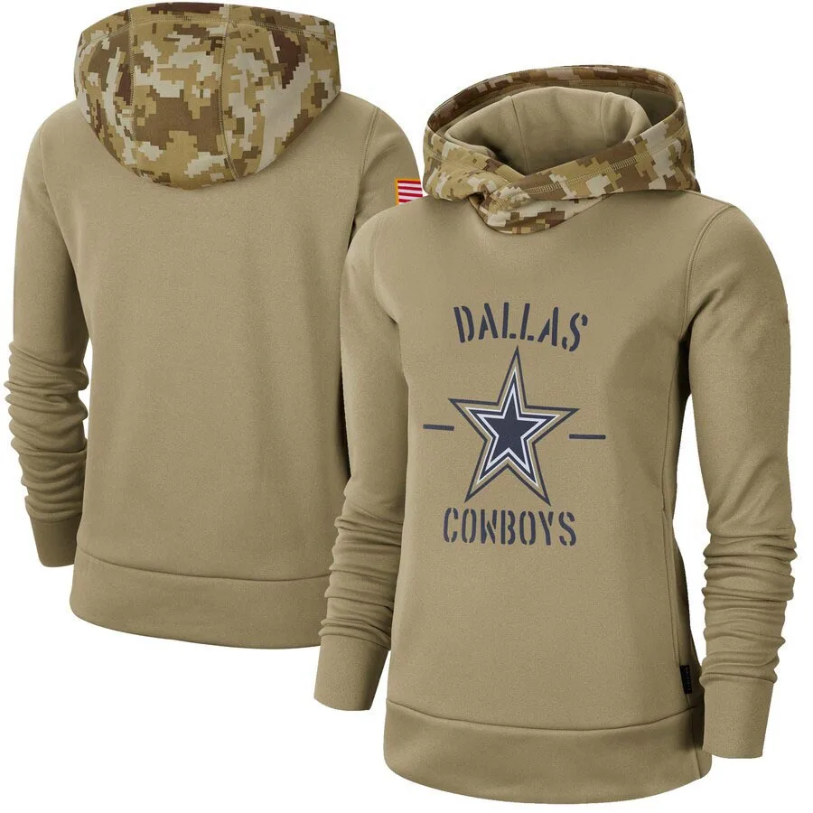 

Dallas Women's Salute to Service Cowboys Therma Pullover Hoodie - Khaki