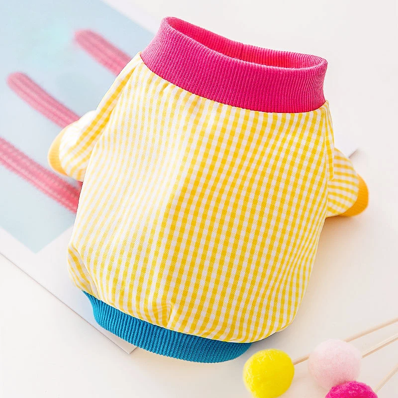 

New pet clothes for small dog Spring and summer thin breathable thread shirt Fresh T-shirt bipedal shirt cat dog accessories
