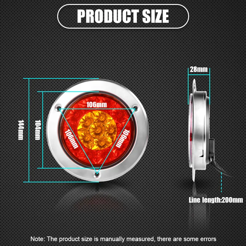 Светодиодный задний фсветильник рь для грузовика желтый стоп-сигнал сигнал