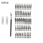 50 шт., набор лезвий для ремесленных ножей #11 + нескользящий инструмент для гравировки металлических искусств