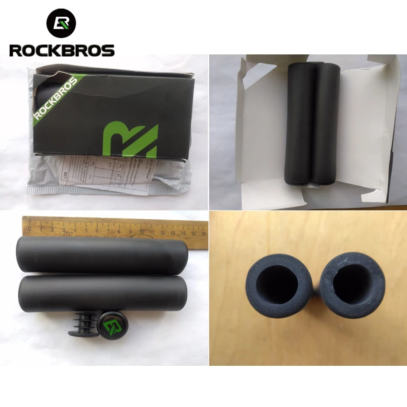 ROCKBROS велосипедные ручки MTB силиконовые губчатые накладки на ручки Анти-занос, удар-поглощающие мягкие велосипедные ручки Ultraight велосипедный руль