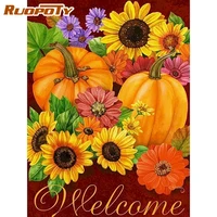 ruopoty 60x75cm diy paint by numbers pumpkin sunflower for adults children frameless oil painting by number on canvas diy home d