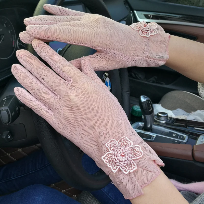 Женские перчатки для вождения Женская фотосессия короткая фотография цветочное