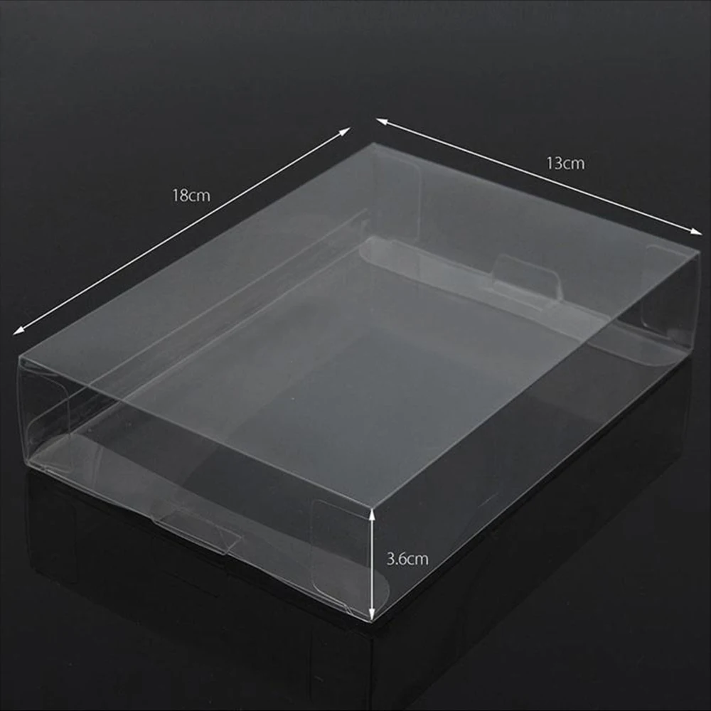 Clear PET Cartridge Display Box Plastic Protector Case Sleeves Cover for SNES N64 CIB Boxed Games Cart 50pcs/Lot |
