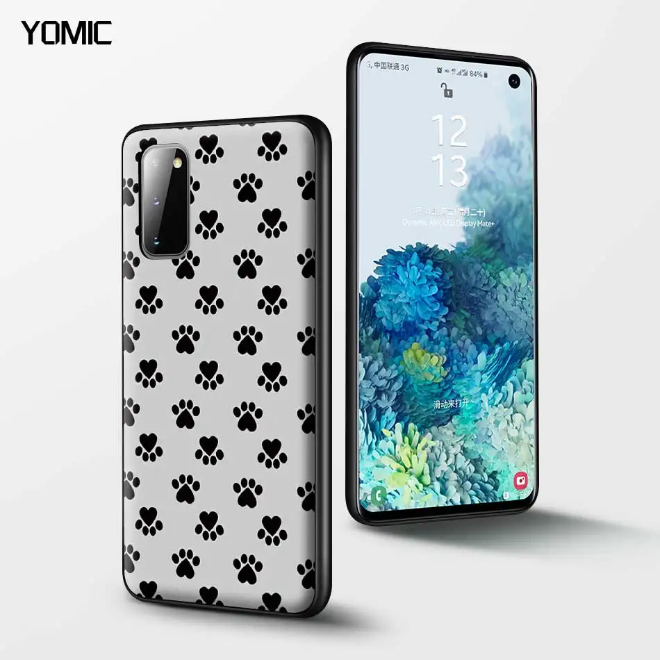 

Cat Dog Paw Case for Samsung Galaxy A51 A71 A50 A21s S20 FE S21 Ultra A31 A10 A41 A20e A70 A30 A11 S10 Plus A40 Black TPU Cover