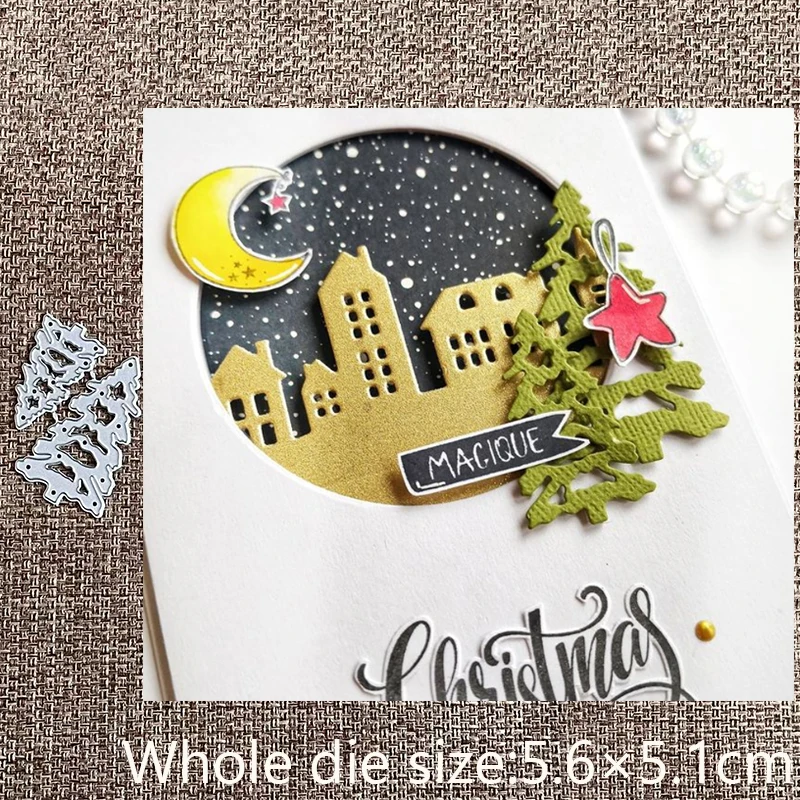 

Новый дизайн, металлический трафарет для рукоделия, форма для резки, 2 шт., украшения для деревьев, высечки для альбома, бумаги, тиснения