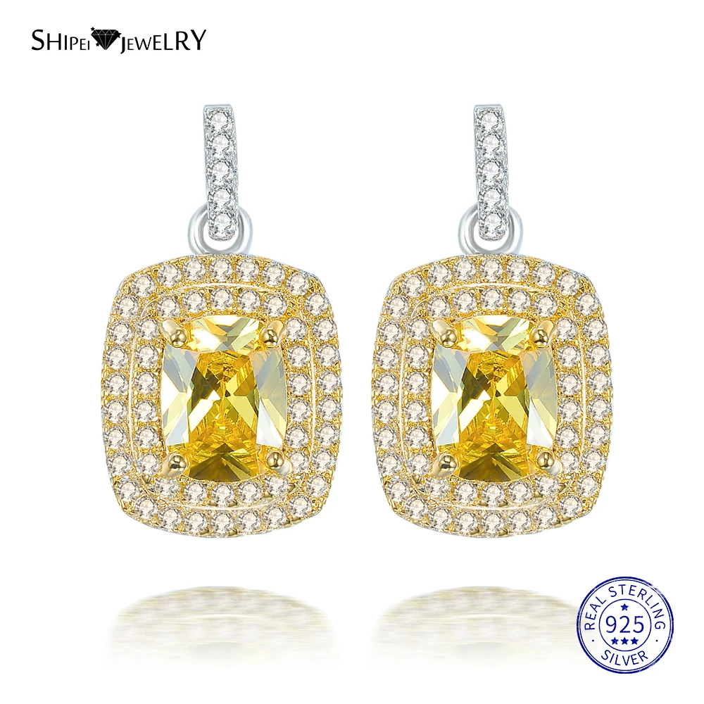 Женский ювелирный набор Shipei роскошные квадратные серьги подвески с желтым