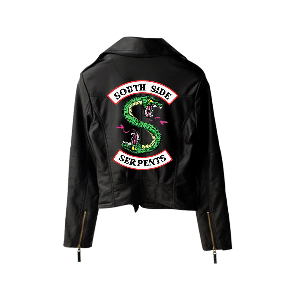 

Explosion Style Popular Riverdale Leather Jacket Ladies Spring And Autumn Leather Zipper Ladies Slim Lapel Short Coat