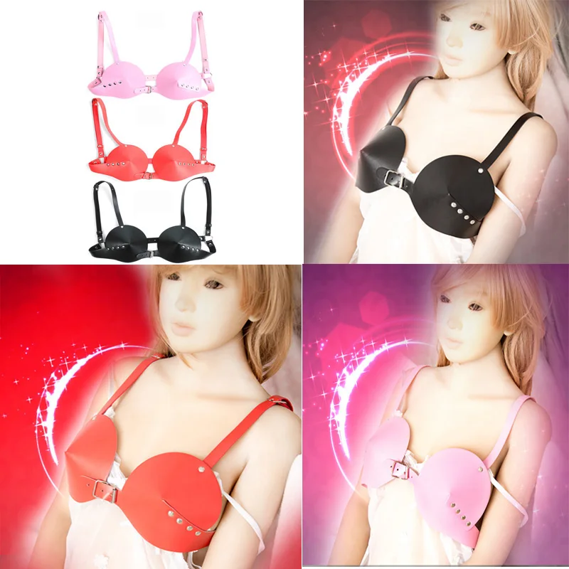 3 Цвет искусственная кожа бюстгальтер фетиш грудной ограничения БДСМ комплект
