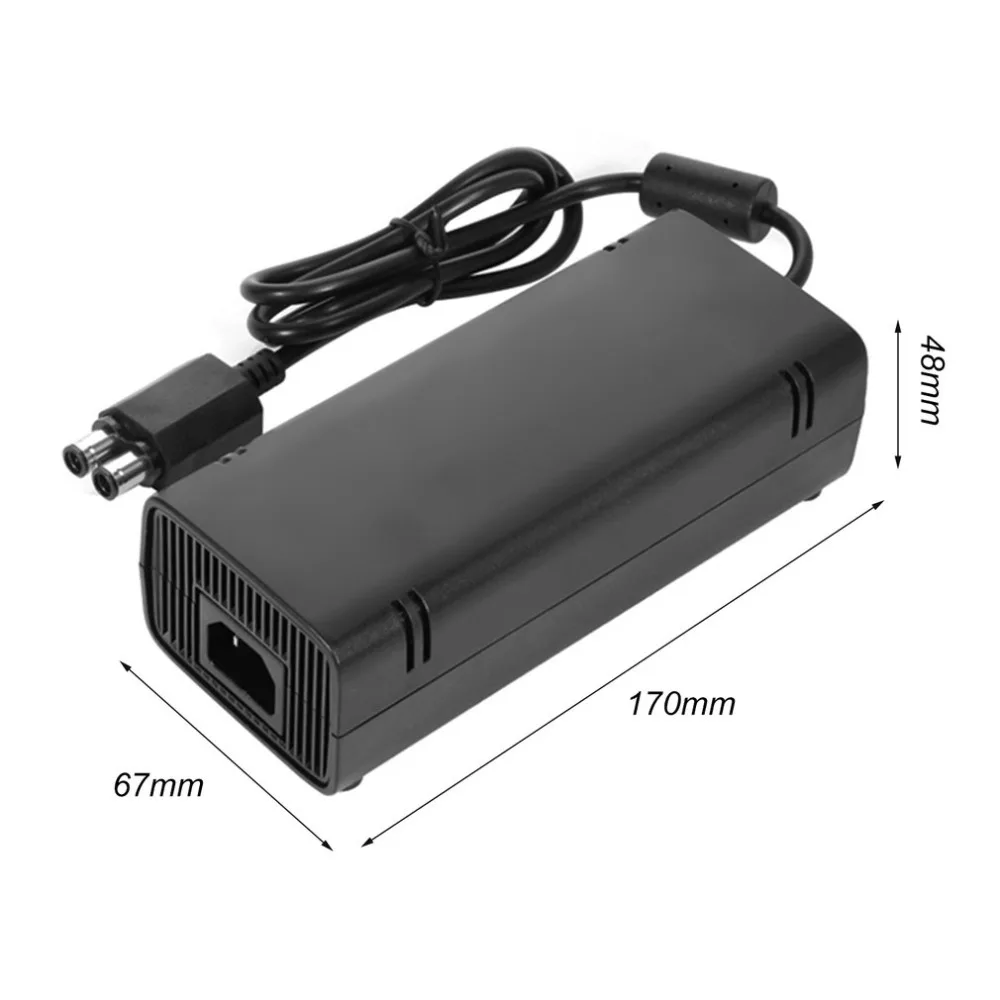 

Mini Sealed AC Brick Adapter Power Supply for Microsoft for Xbox 360 Slim With Charger Cable 135W Universal 110-220V Wide Voltag
