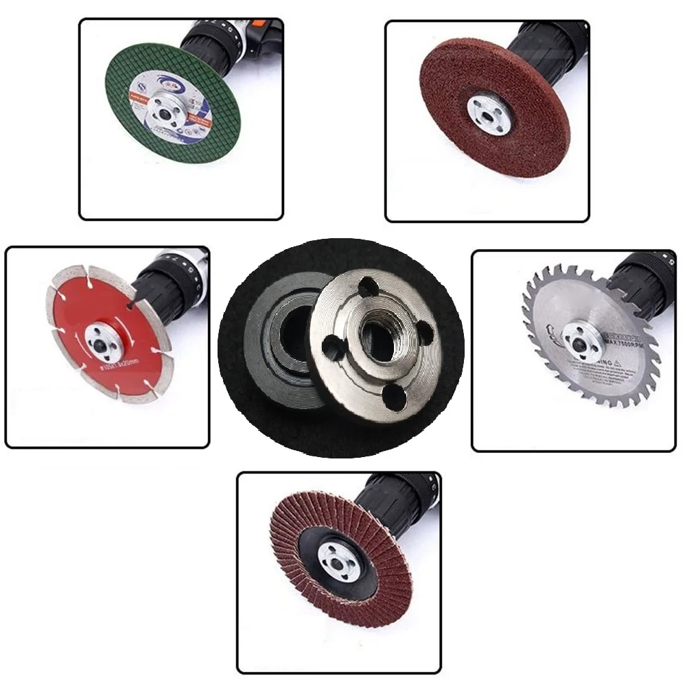 

6 Pcs Steel Lock Nuts Flange Nut Tool Accessories Steel Black /Silver Fit For 100 Type Angle Grinder 30mm/1.18inch
