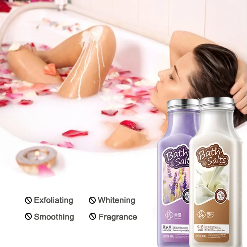 

1 set 2 piece Moisturizing Bath Salts Skin Cleanse Nourishing And Whitening Milk And Lavender Skin Care