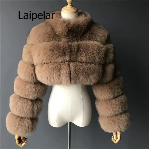 Роскошное толстое пальто из лисьего меха женская зимняя короткая стильная