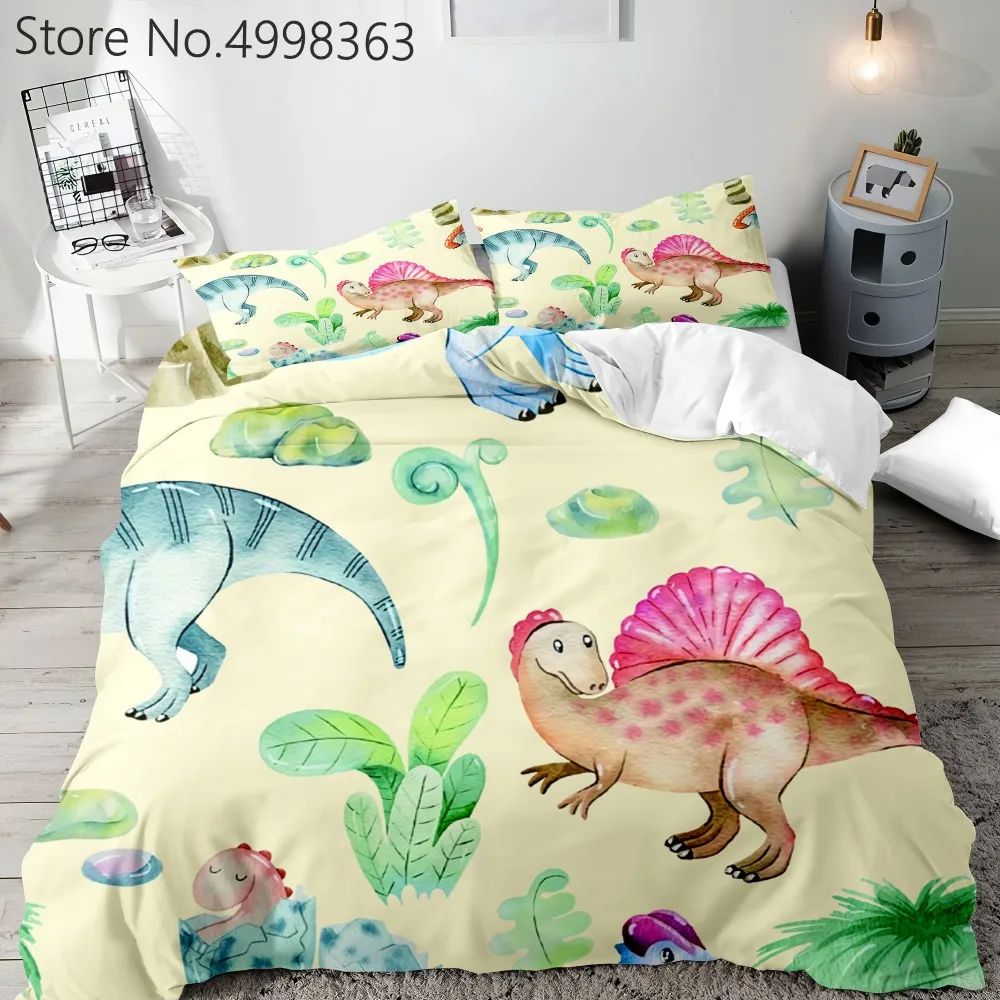 Постельное белье динозавра с одной печатью Детский набор пододеяльников
