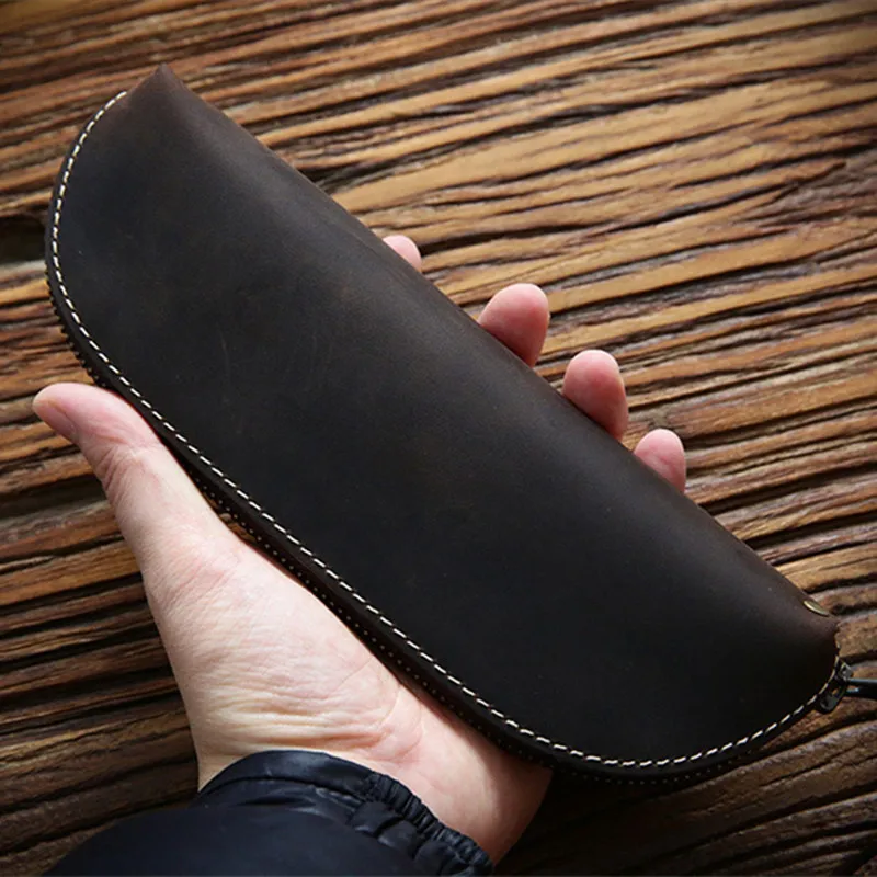 Кожаный чехол для карандашей LEACOOL ручная работа из натуральной кожи винтажная