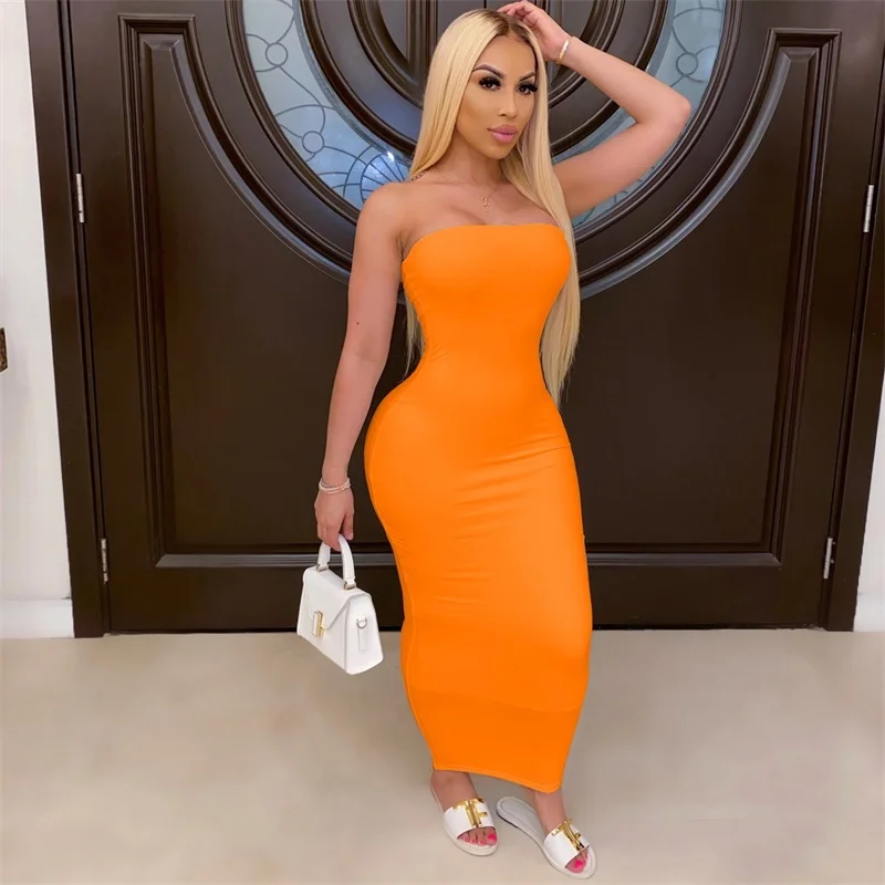 Элегантное женское платье карандаш без рукавов в простом стиле сексуальное
