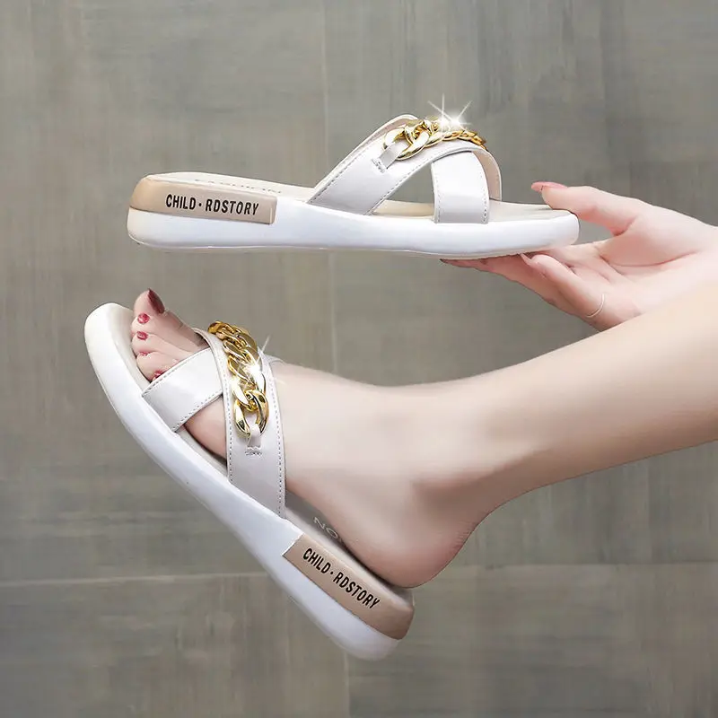 

Women Sandals Slippers 2021 Summer Casual Sandals Slipper Beach Shoes Flat Heel Slides Sandals Thick Bottom Flat Slippers