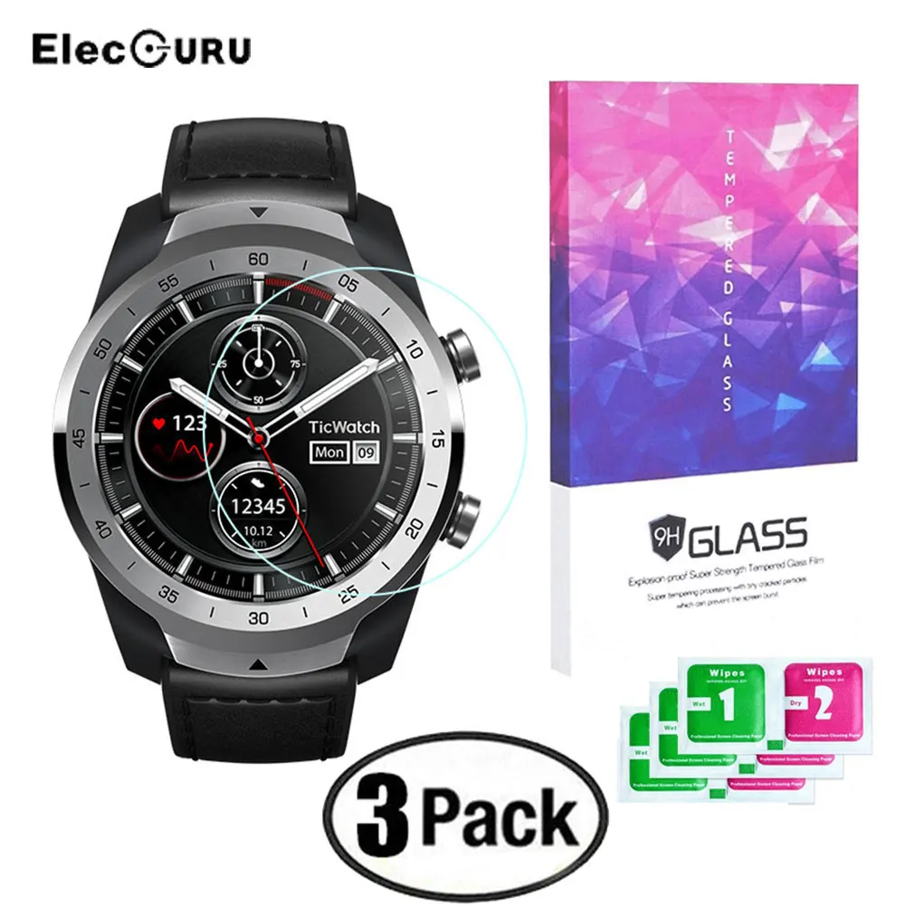 Защитная пленка для экрана Ticwatch Pro из закаленного стекла 9H 2.5D для смарт-часов Защита от царапин Взрывозащищенная защитная стеклянная пленка