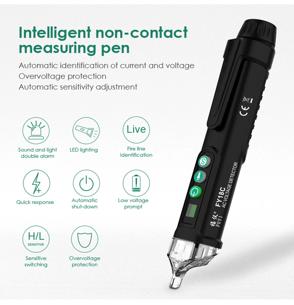 

Умный Бесконтактный детектор напряжения переменного тока с автоматической регулировкой, тестер напряжения с безопасной сигнализацией, из...