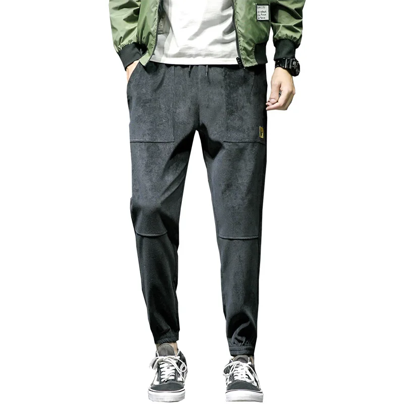 

2021 New Pants Men's Solid Color Cargo Pants Elastic Waist Pants Teens Jogging Sweatpants Tide Brand Tooling Trousers