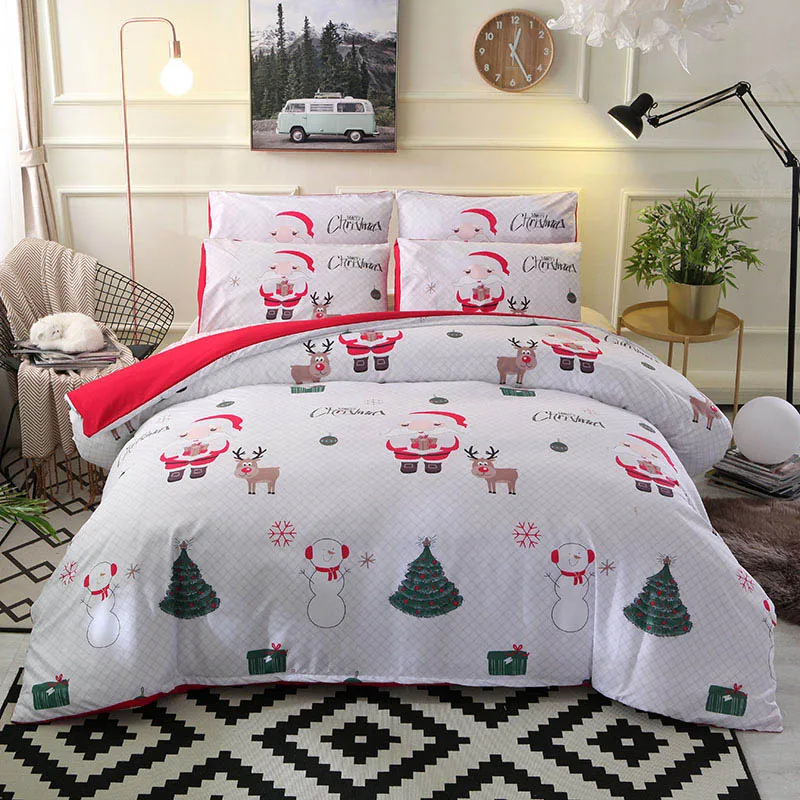 

Christmas Cartoon Duvet Cover For Home Bedding Set Printed Quilt 2 People Adult Decorations 2021 Nordic 150 Kids Queen King Size