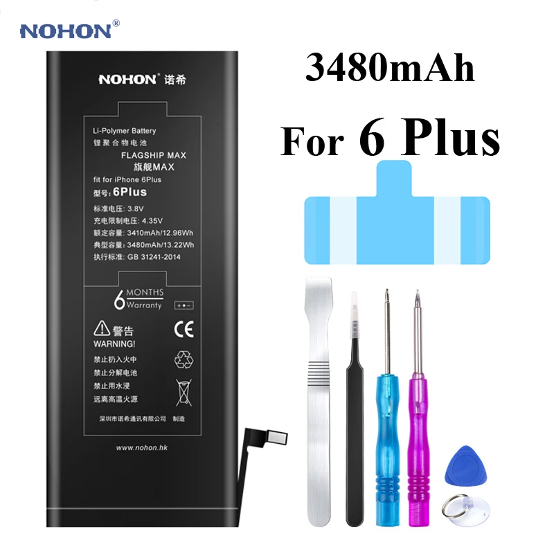 Nohon аккумулятор для Apple iPhone 6 Plus 6 6 P 6 Plus 1810-3480 мАч встроенный телефон литий-полимерные аккумуляторы для iPhone 6 Plus 6 6 P батарея