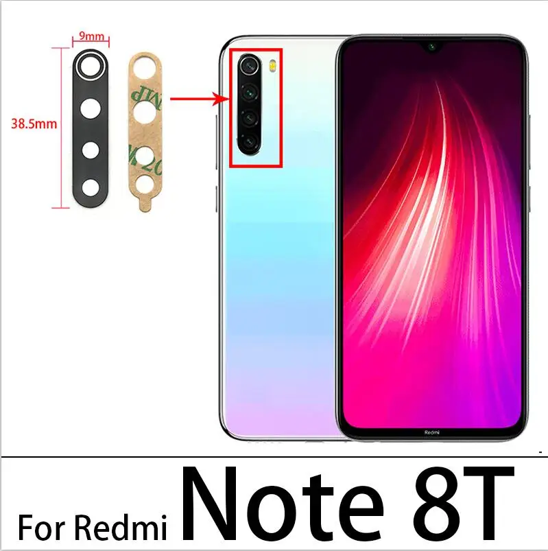 10Pcs Rear Back Camera Glass Lens For Xiaomi Redmi Note 9 9T 9S 8T 8 9C 10 Pro Max / Mi 11 Ultra 10T Lite With Adhesive | Мобильные