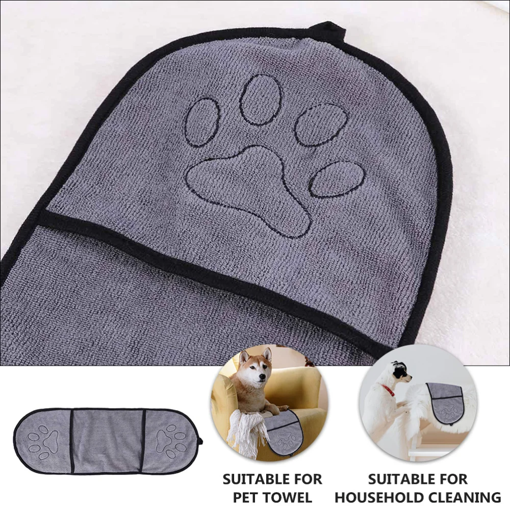 

Dog Bath Towel Microfiber Drying Super Absorbent Towel with Hand Pockets