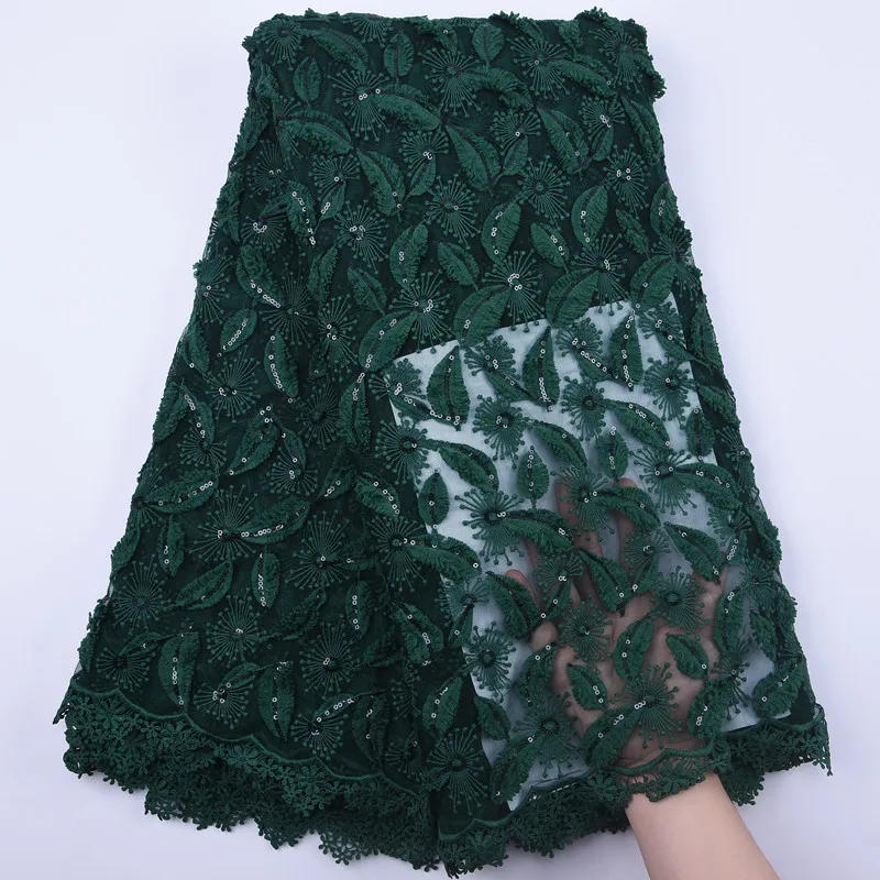 Королевский синий Африканское молочного цвета Шелковое кружево ткань с