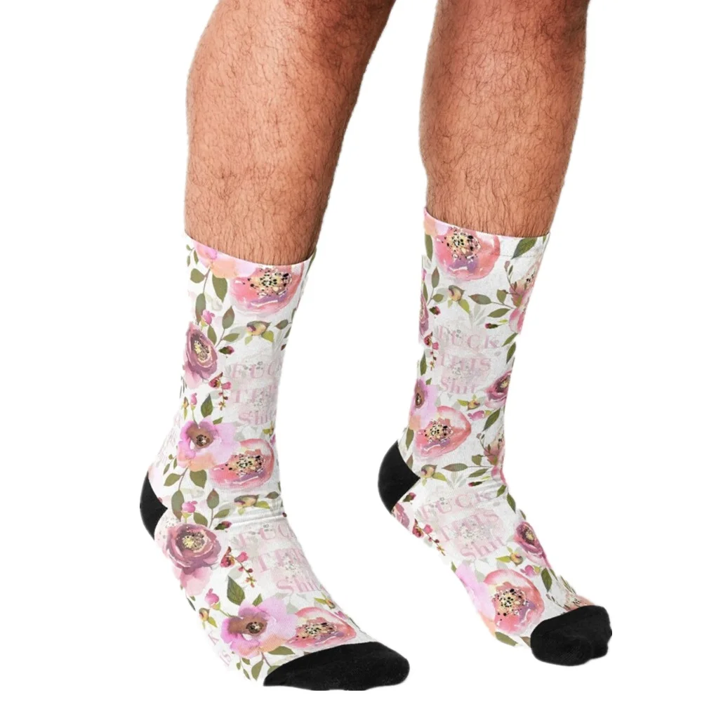 Забавные мужские носки 2021 розовые простые с принтом губ в стиле хип хоп