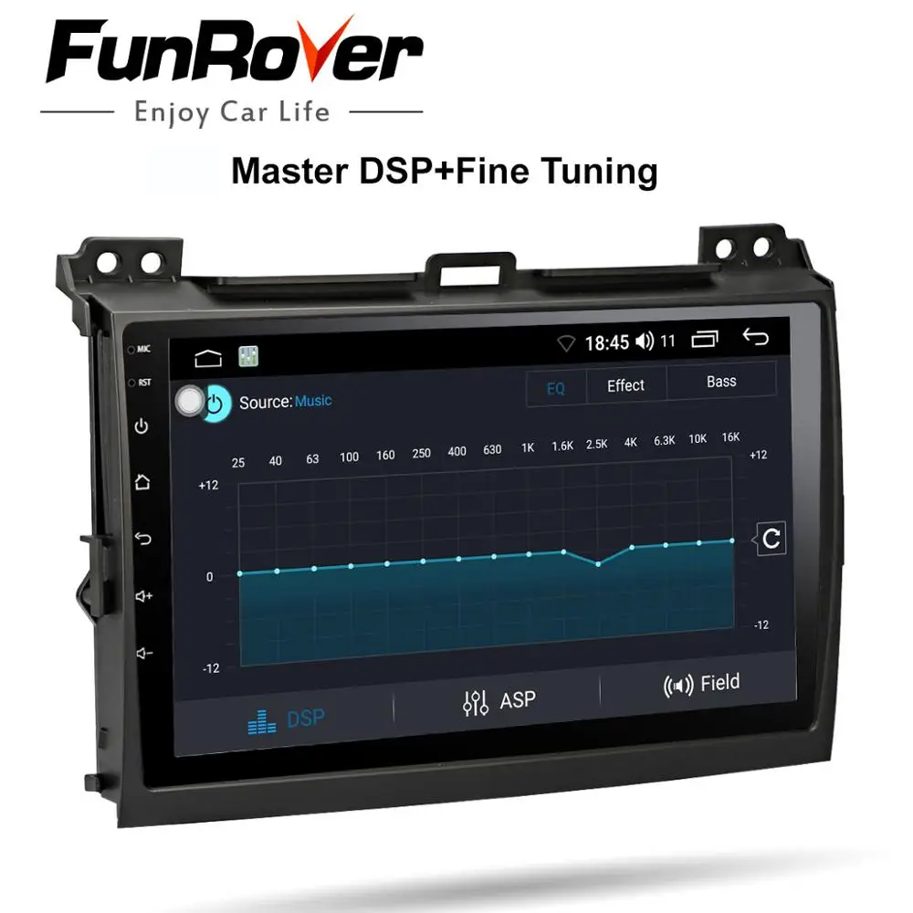 FUNROVER android10.0 2.5D+IPS car radio for Toyota Land Cruiser Prado 120 dvd multimedia player gps navigation system stereo | Автомобили