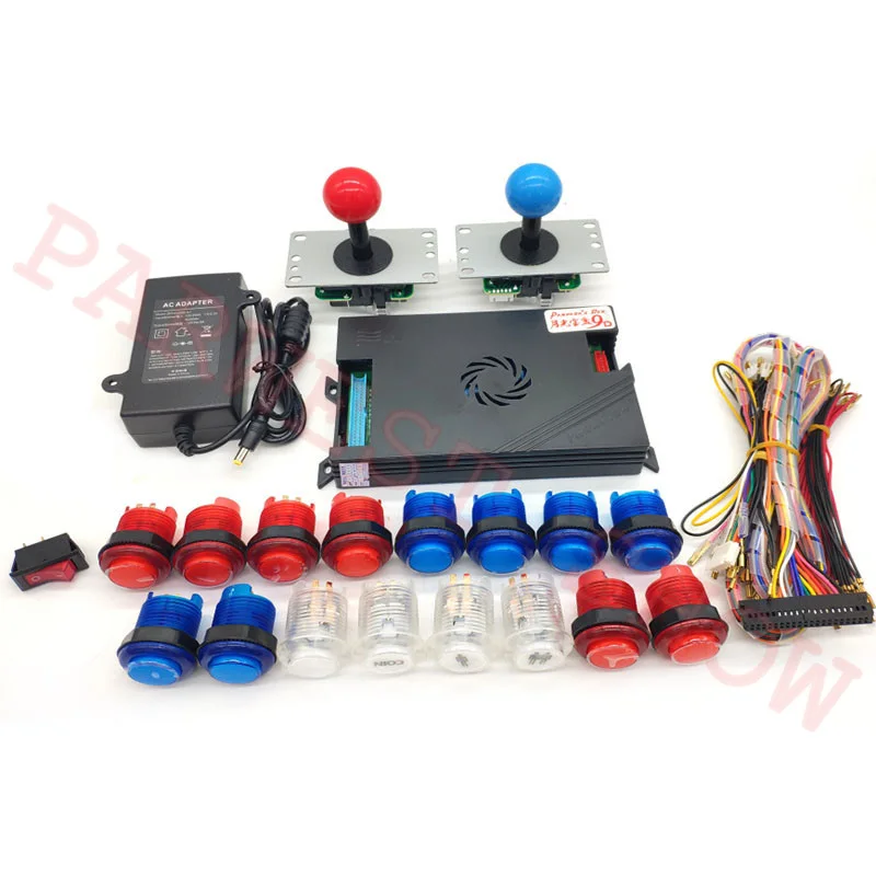 2 игрока DIY игровой автомат комплект Pandora box 9D 2222 в 1 игровая доска+ 5Pin джойстик 12 В светодиодная кнопка для игровой консоли