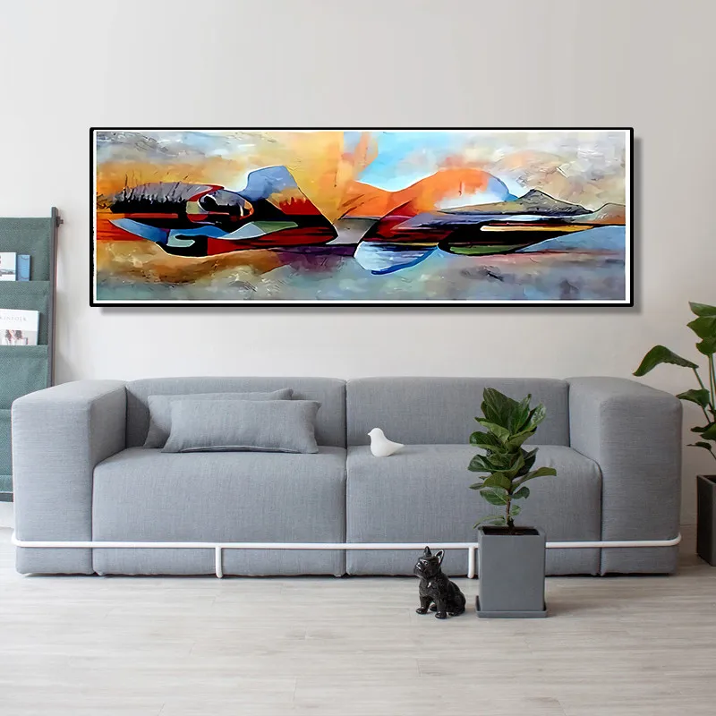 Современная ручная роспись картина маслом на стене абстрактные постеры спящей