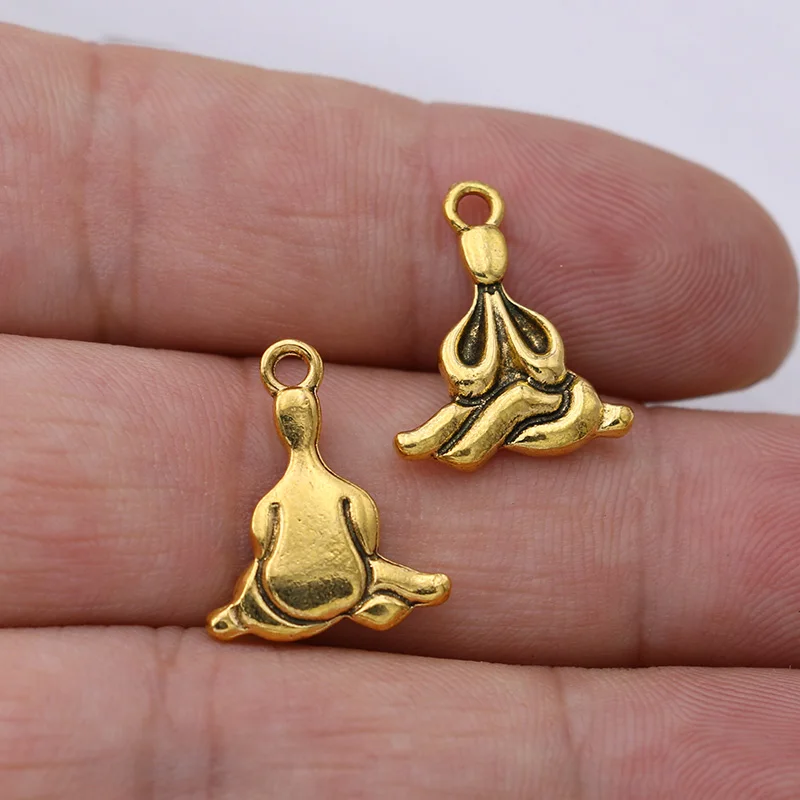 Очаровательные Подвески для йоги и Будды золотого цвета 20 шт. изготовление