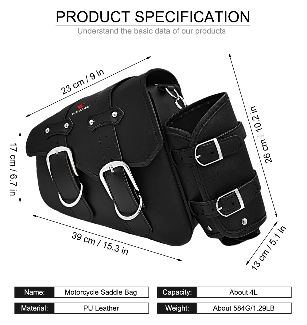 WOSAWE мотоцикл седельная сумка левый и правый универсальный из искусственной кожи