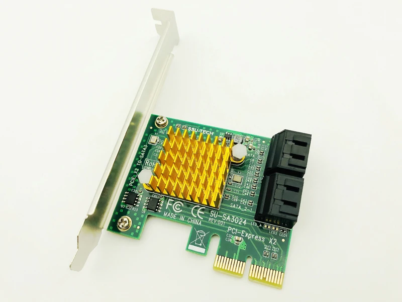 Карта SATA 4 порта SATA3.0 6 Гбит/с адаптер PCI Express PCI-E e SATA3 контроллер низкий кронштейн