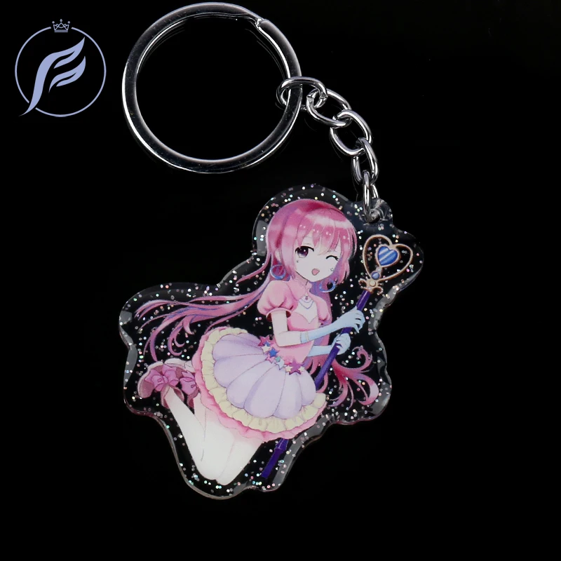 FANGQINGMAO логотип пользовательские красочные модные акриловые брелки мультфильм