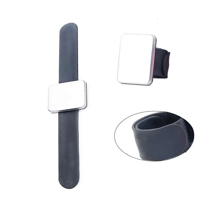 

Hot Sell Adjustable Magnetic Bobby Pin Bracelet Self Adhesive Wrist Band Magnetic Plate For Salon Hairstyling Clip Clamp Holder
