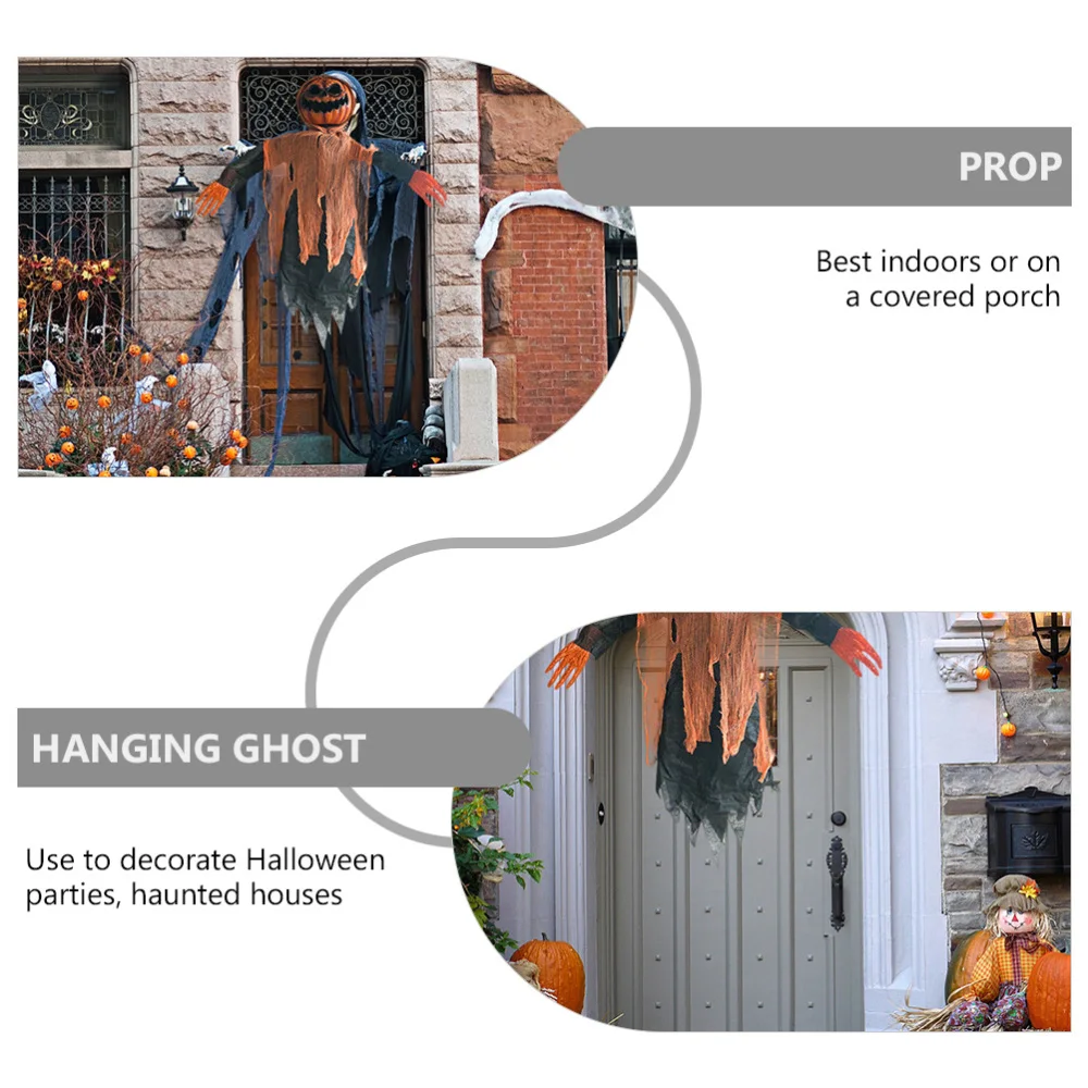 

Pumpkin Head Hanging Animated Ghost with Voice Control Glowing Design