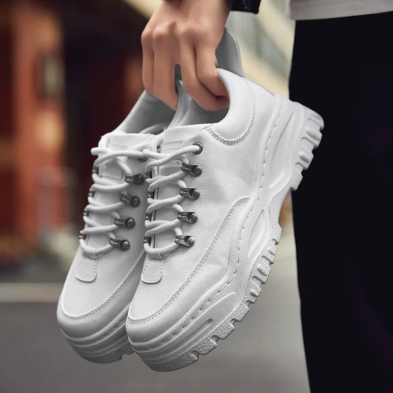 Мужские парусиновые кроссовки с низким верхом удобные повседневные на платформе