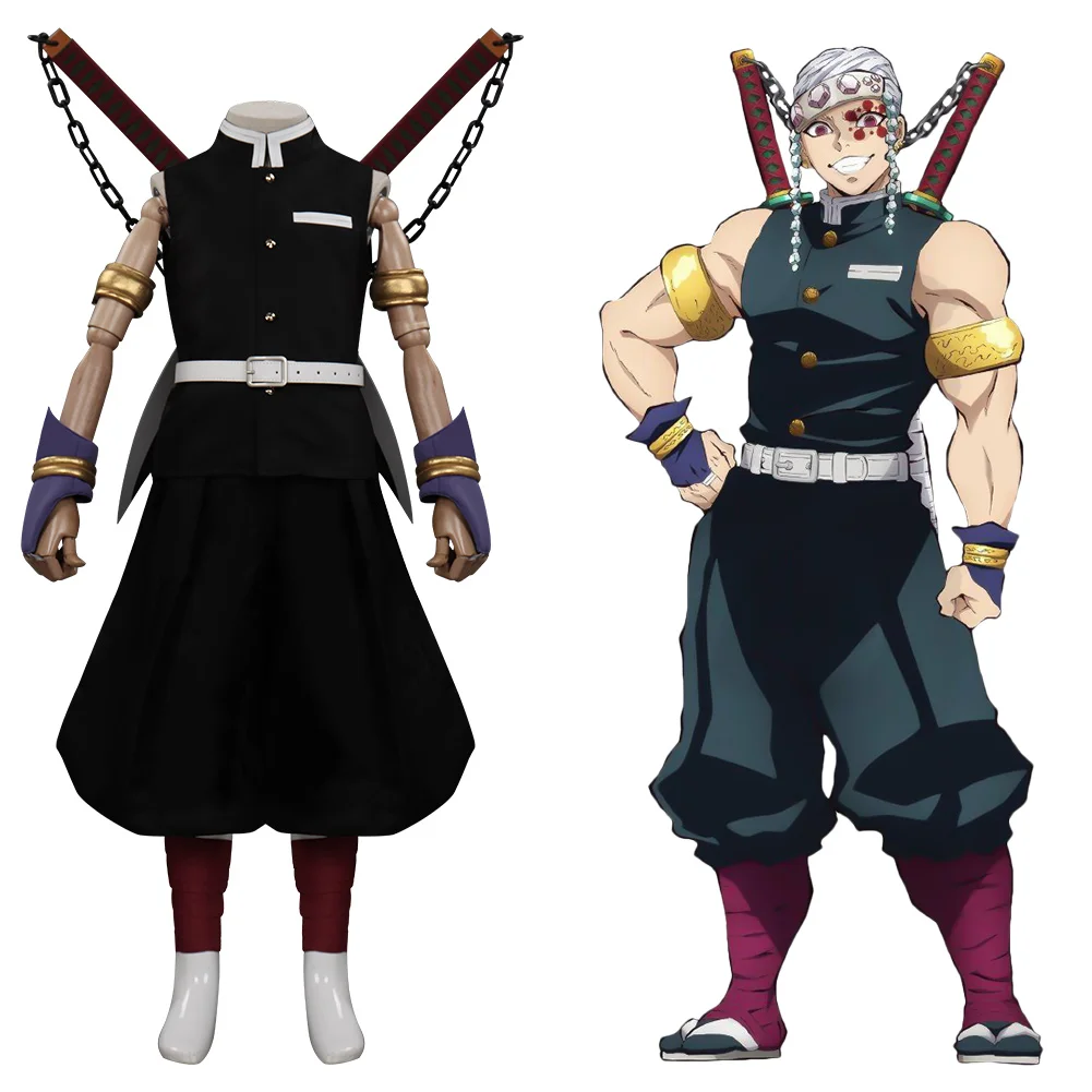 

Kids Children Anime Demon Slayer S2 Uzui Tengen Cosplay Costume Outfits Halloween Carnival Suit