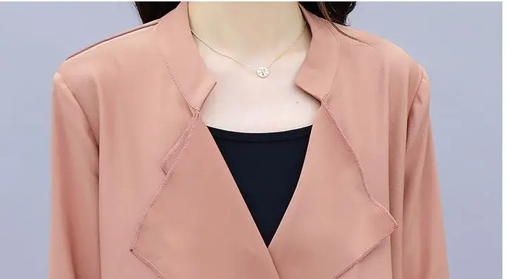 

2021 spring and autumn with New style fashion Long sleeve Women's Windbreaker coat