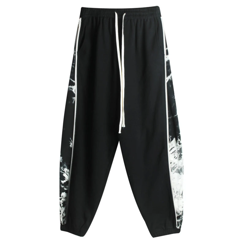 

[EAM] Tie Dye Spliced Print Pattern High Waist Trousers New Loose Fit Pants Women Fashion Tide Spring Autumn 2021 1DD3376