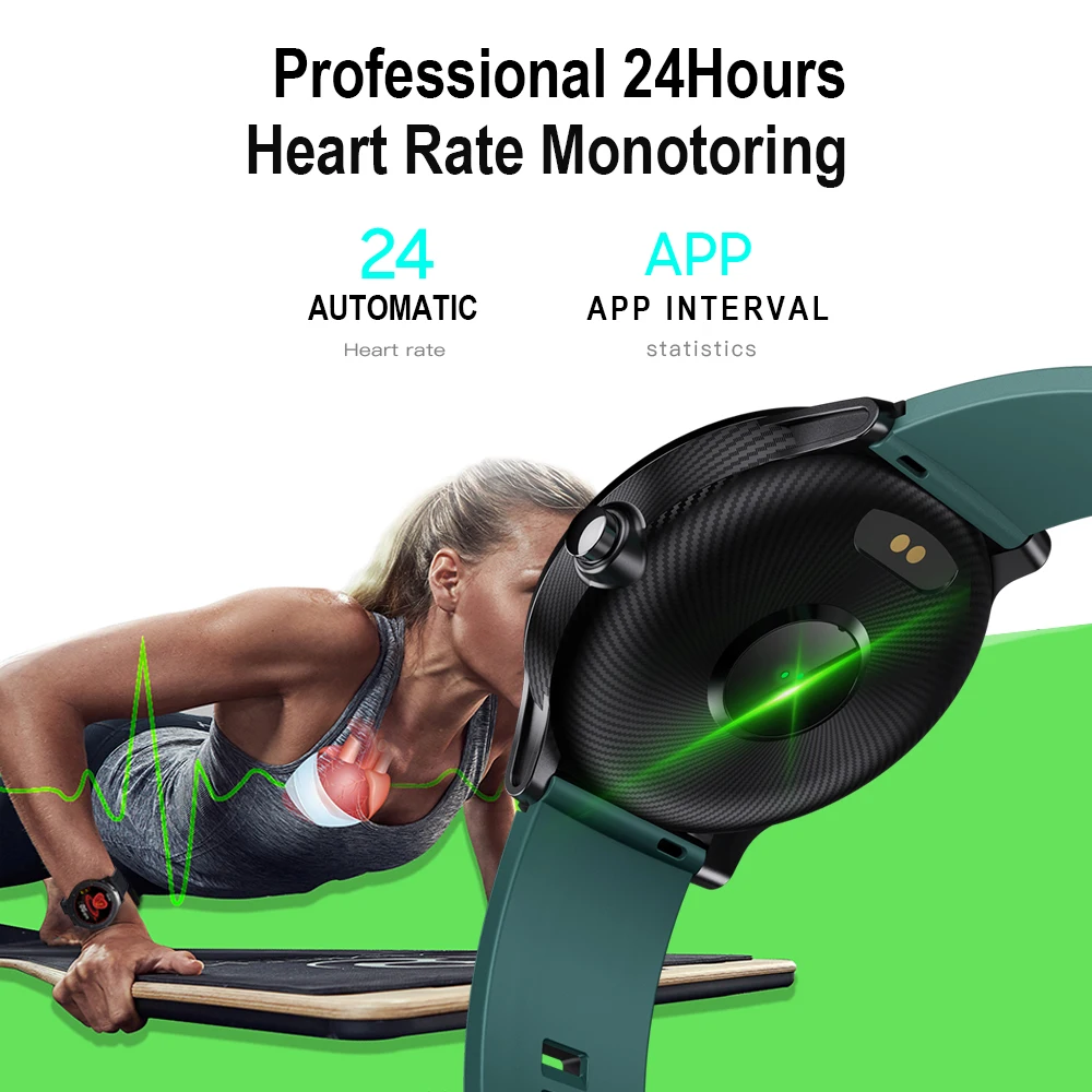 Полный круг сенсорный экран умные часы для сна монитор сердечного ритма крови